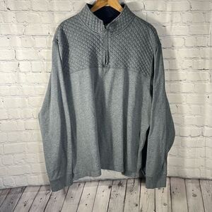 Brooks Brothers Quilted Quarter Zip Sweater size XXL Gray Pullover